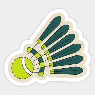 Feathered Badminton Shuttlecock (Green) Racquet Badminton Asian Sport Sticker